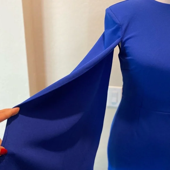 Alexia Admor Elegant Blue Cape Sleeve Dress Size XS - Picture 7 of 9